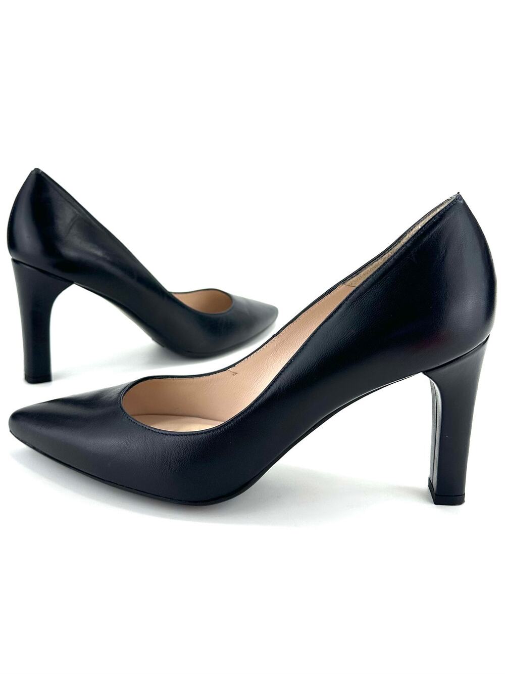 Sesto Meucci Pumps Size 10 M Black Leather Business/Party Pointed Toe High Heels